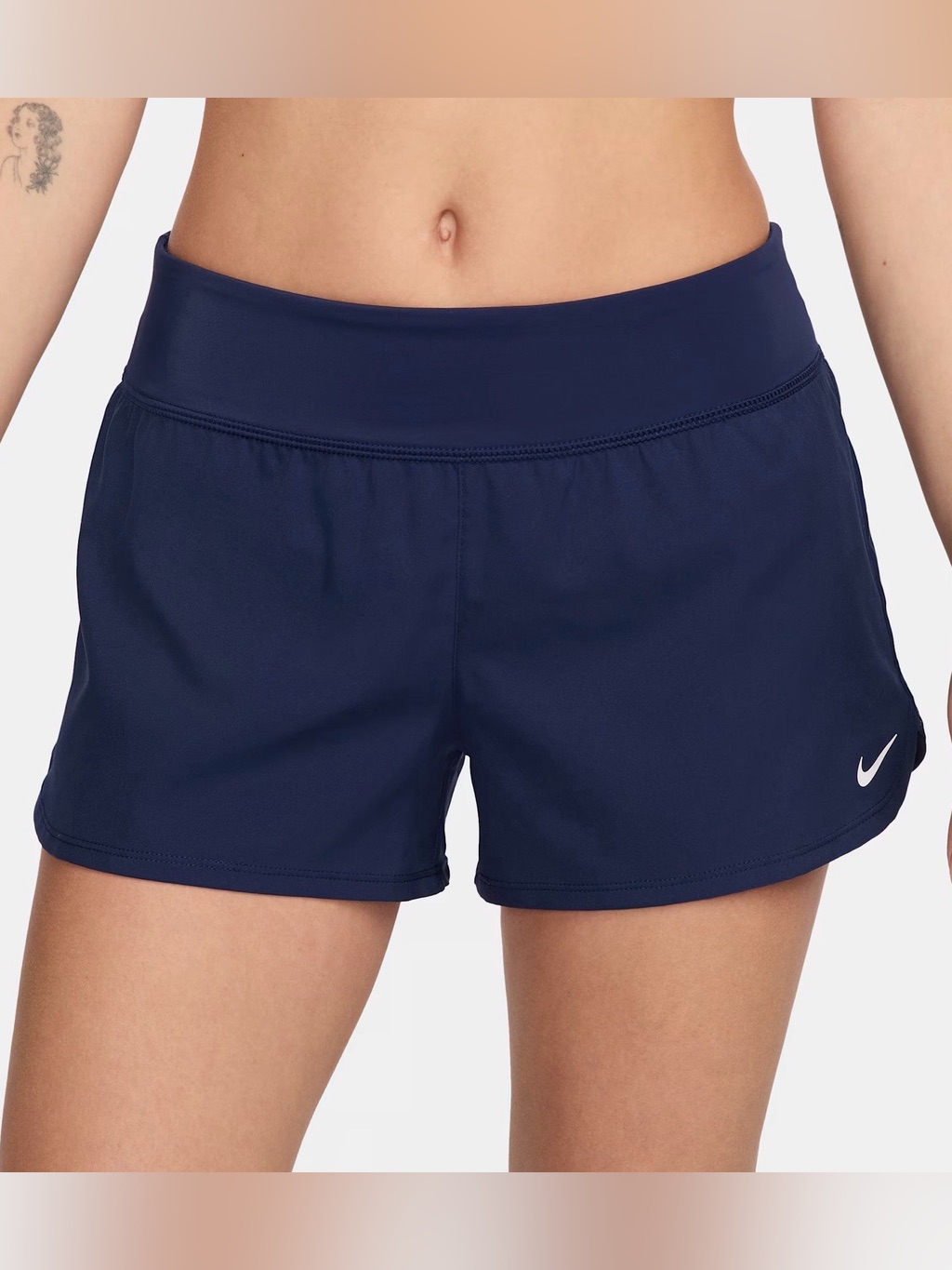 Nike Navy Swim Shorts With White Swoosh